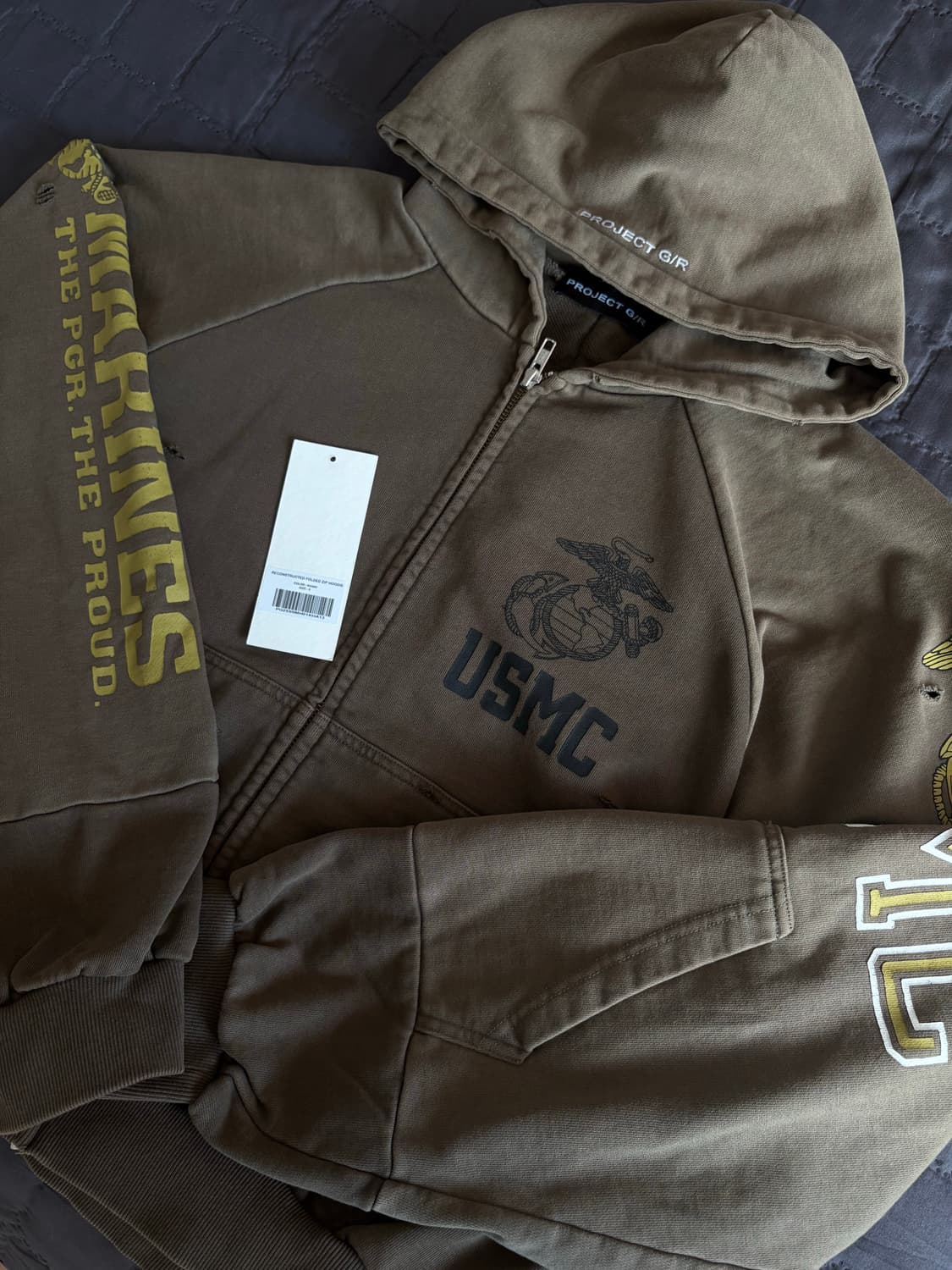 프로젝트GR 리컨스트럭티드 후드집업 카키 2사이즈 상품이미지1