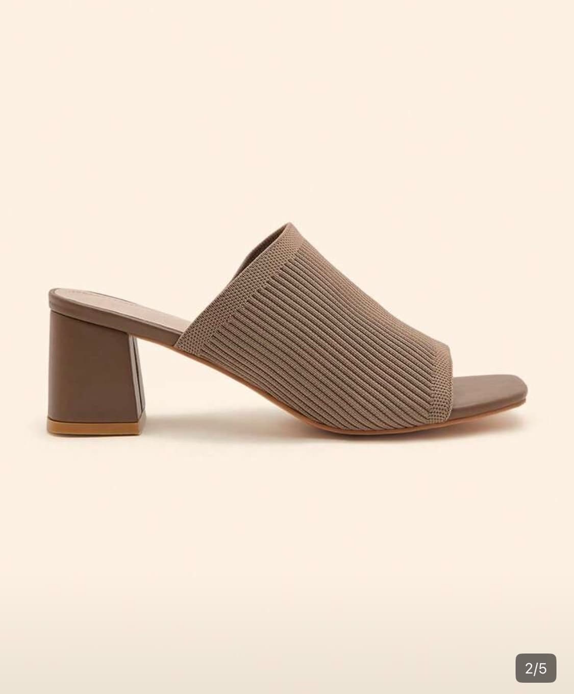 새상품 브라운 니트 힐 슬리퍼 235 상품이미지2