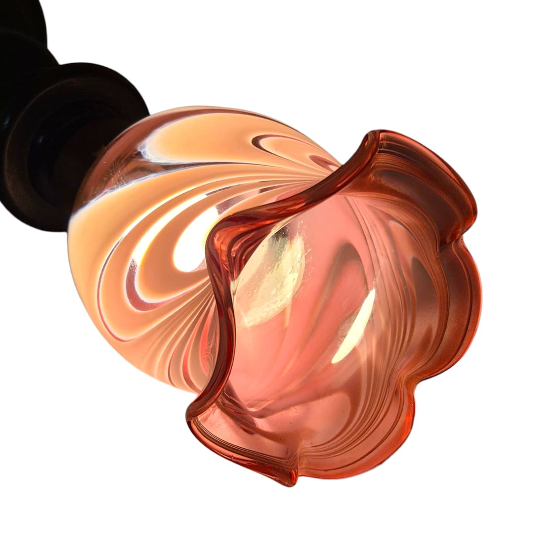 70s 핸드블로운 스윌 원목 엔틱 스탠드 램프 상품이미지9