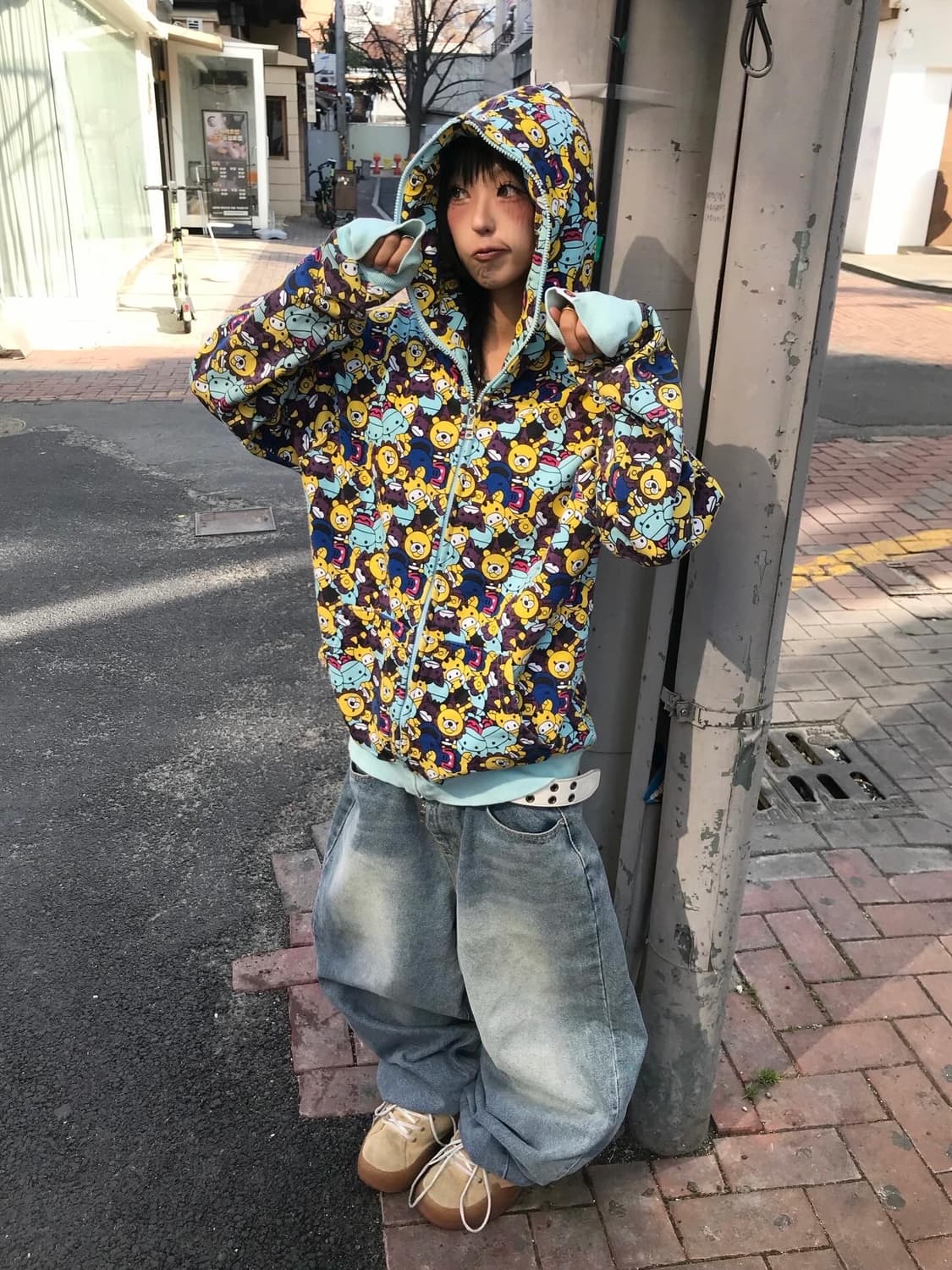 베이비마일로 풀패턴 민트 투웨이 후드집업 상품이미지1