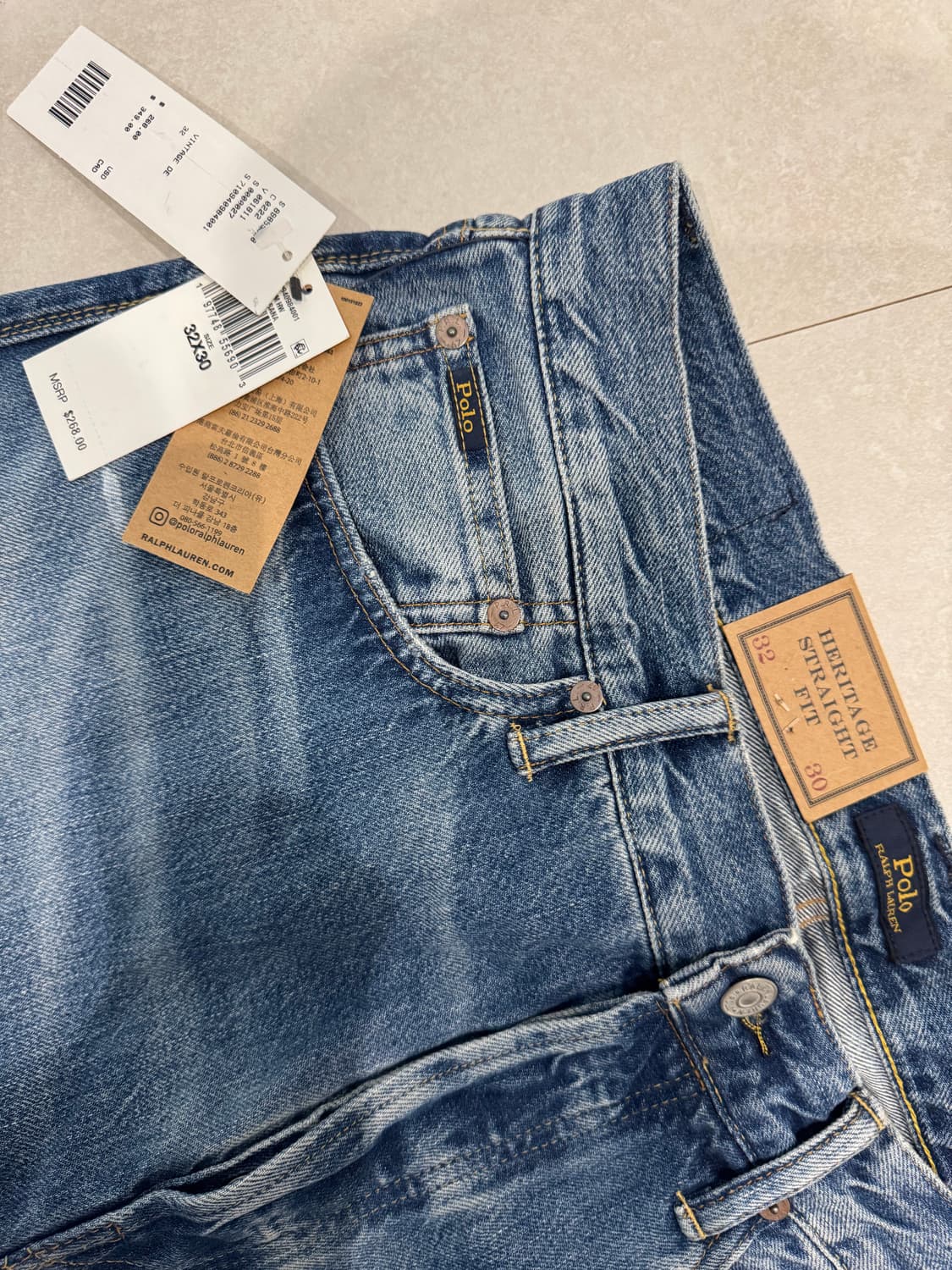 (새상품) 폴로 랄프로렌 헤리티지 스트레이트 하바나 진 32x30 상품이미지4