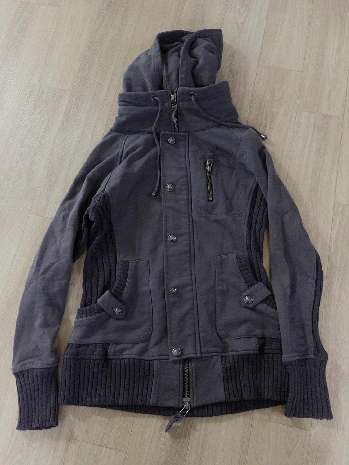 니트배색 나그랑 후드집업 상품이미지5