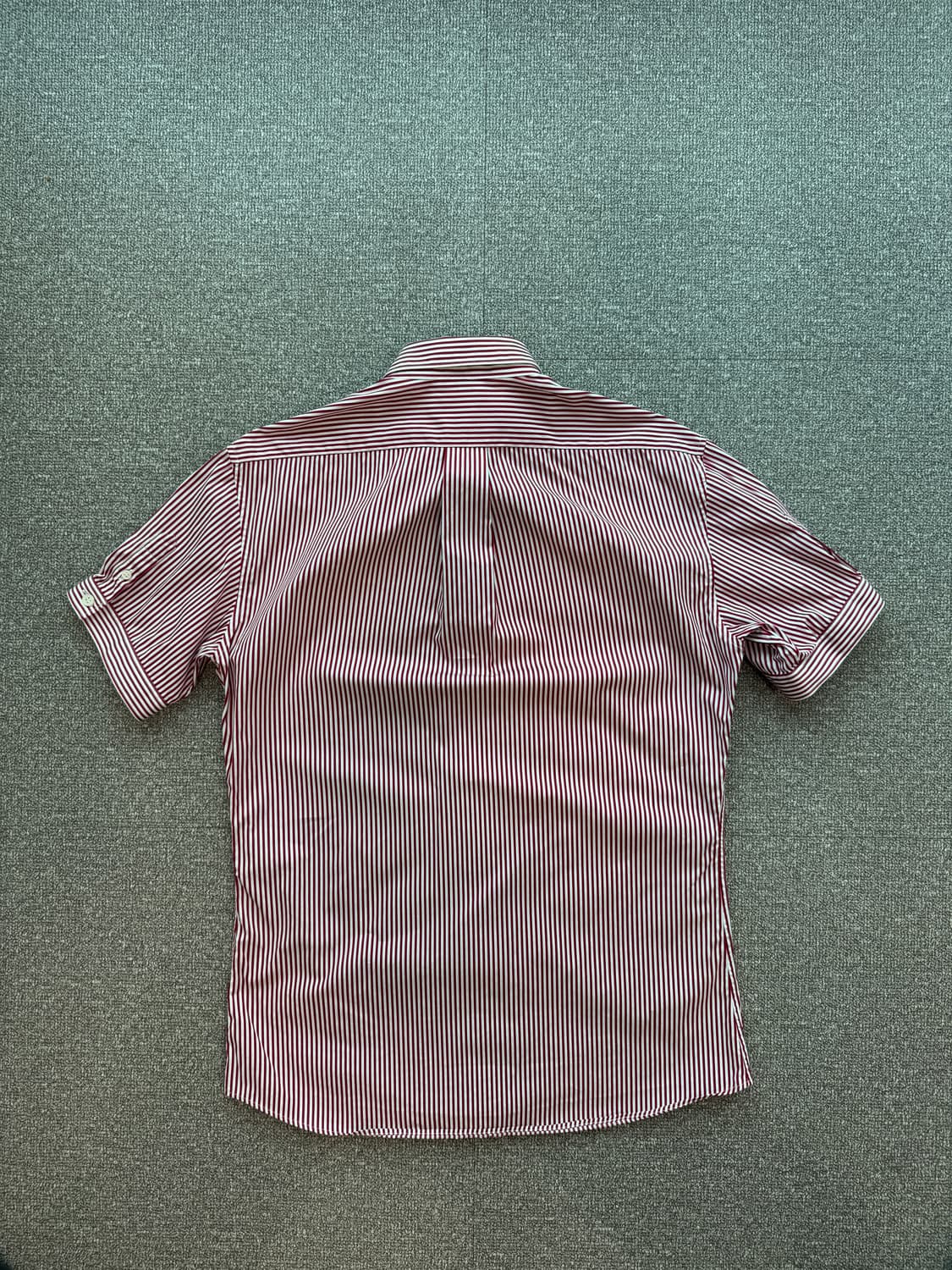 알렉산더맥퀸 레드 스트라이프 머슬핏 하프 셔츠 48  상품이미지4