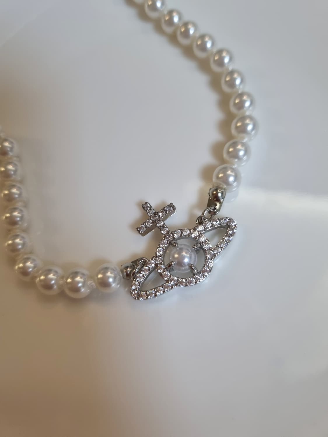 비비안웨스트우드 업사이클링  진주큐빅  진주 목걸이 상품이미지7