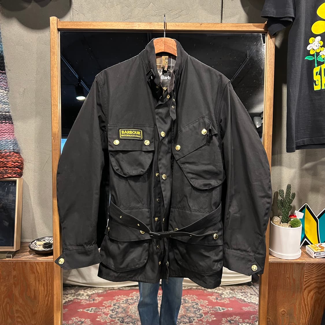 M) 바버 인터내셔널 블랙 왁스 자켓 정품 상품이미지1
