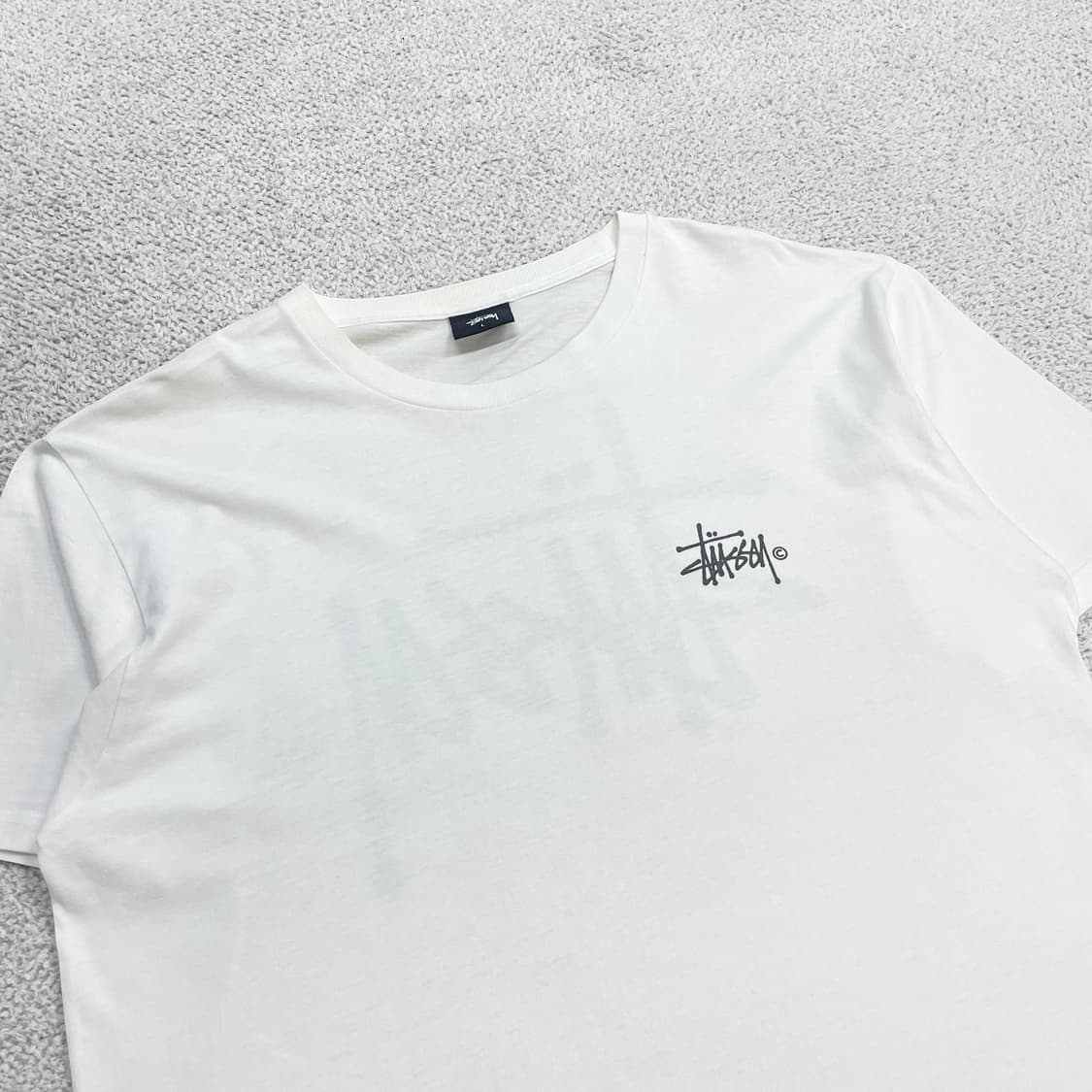 스투시 Stussy 베이직 로고 반팔 티셔츠 화이트 상품이미지4