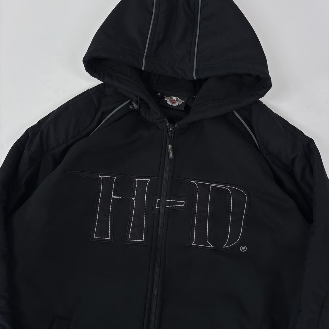 할리데이비슨 HD 로고 누빔 후드집업 상품이미지2
