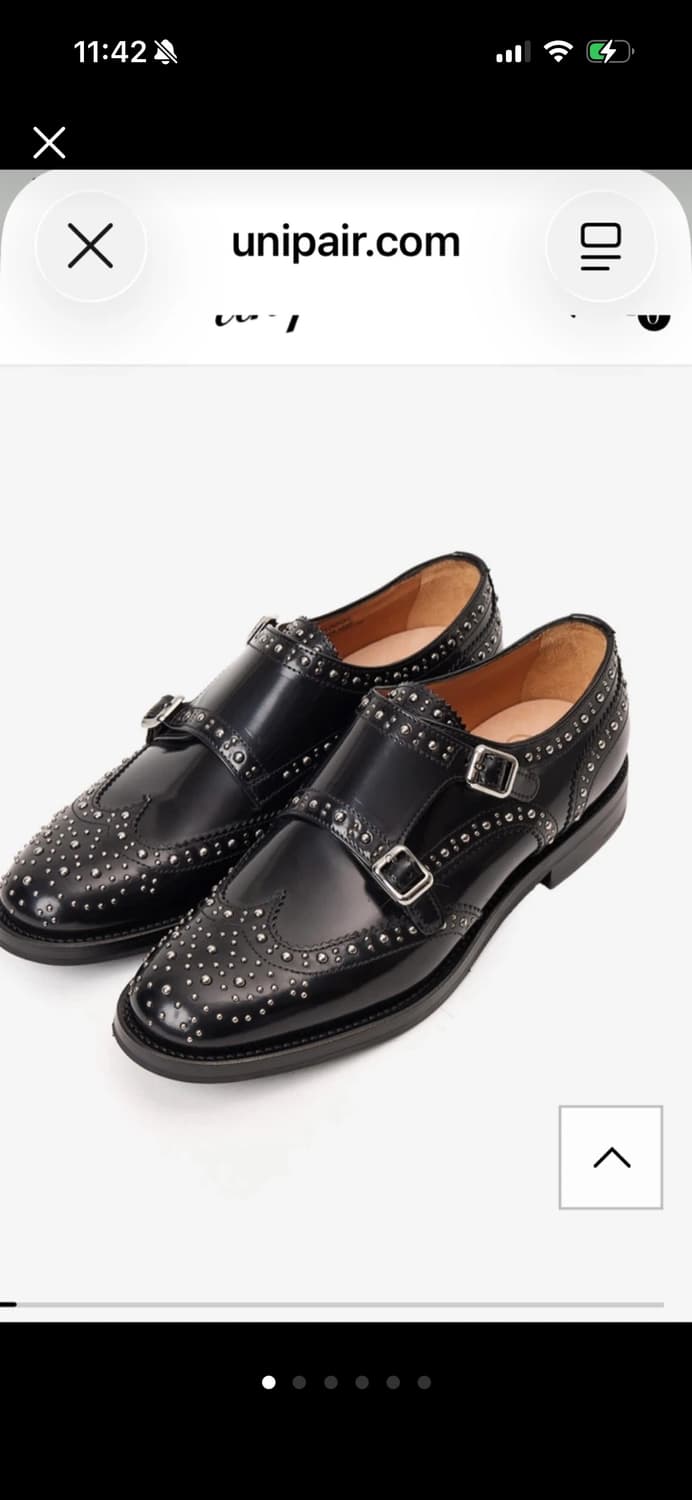 처치스 여성용 Lana Met 블랙 더블 몽크 스트랩 구두 상품이미지1