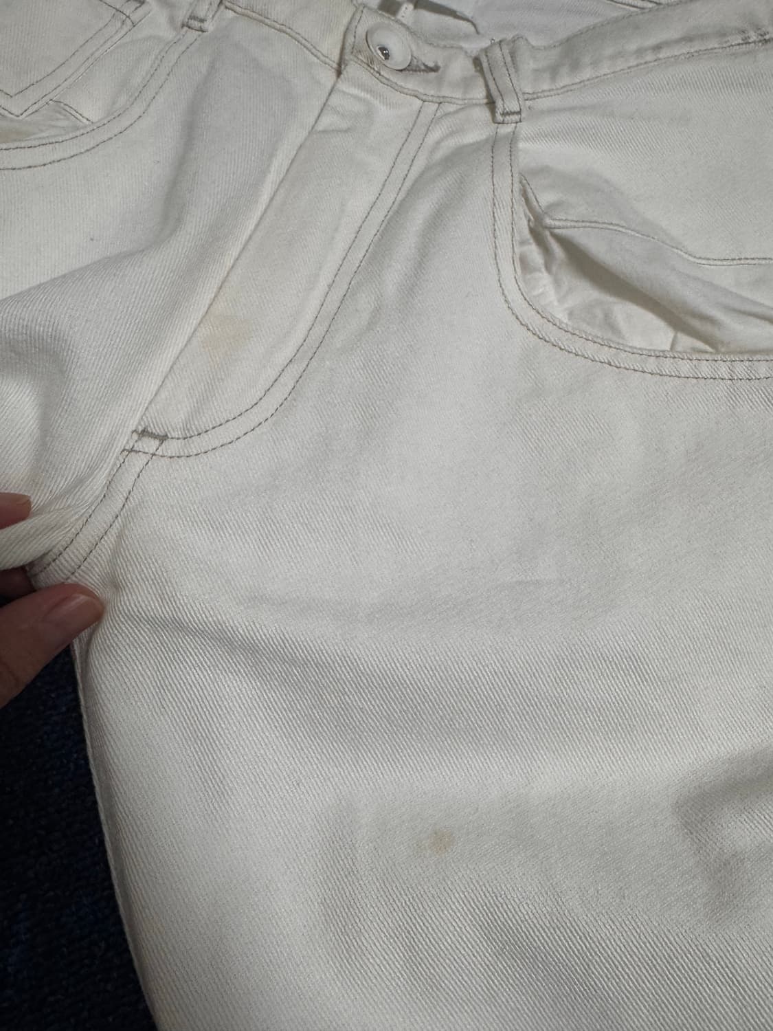 제니착용)마르지엘라 콘트라스트 데님 화이트버전 상품이미지3