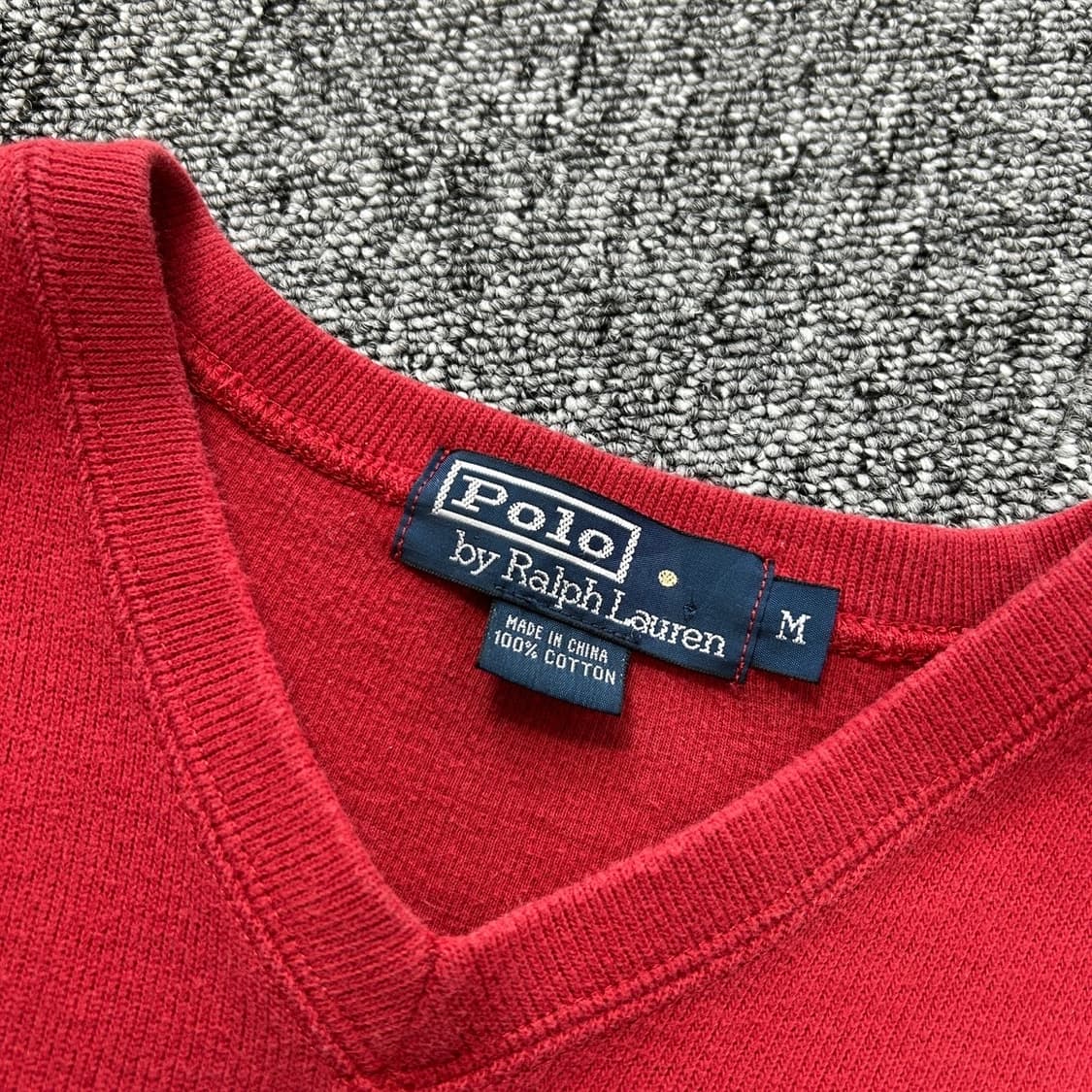 폴로 랄프로렌 버건디 브이넥 스웨트셔츠 상품이미지9