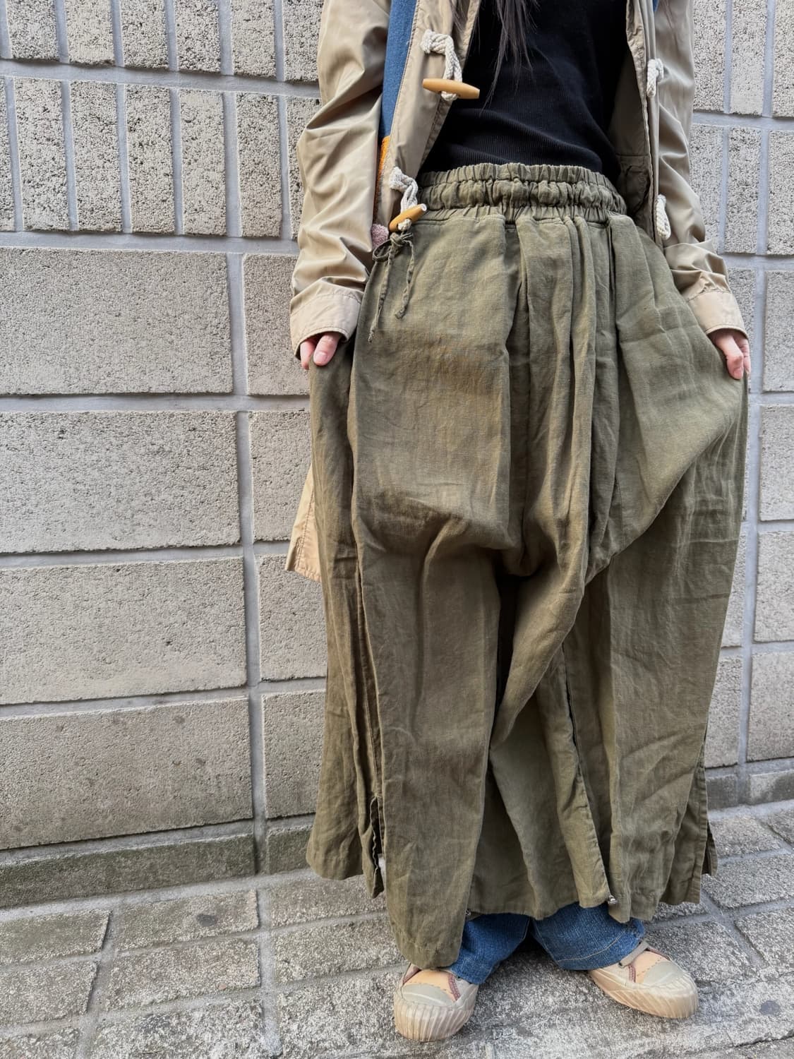 캐피탈 절개 스커트 디테일 팬츠 상품이미지8