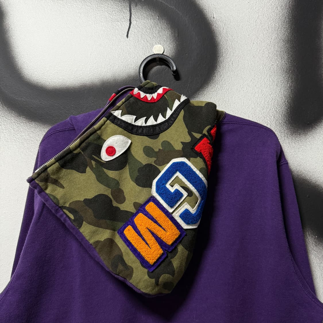 정품 베이프 하프 반카모 녹계 샤크 풀 집업 후디 상품이미지3