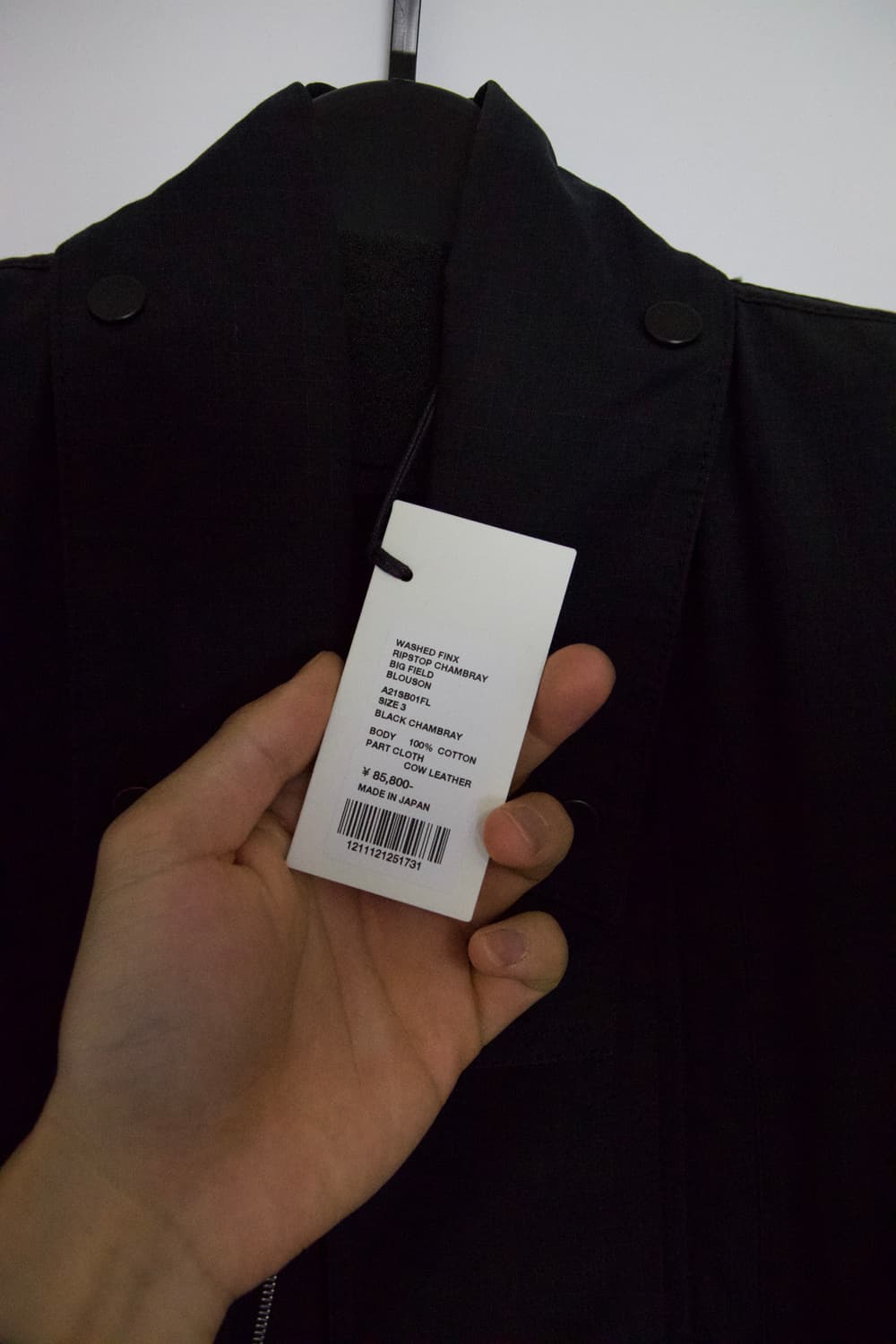 (새상품)오라리 워시드 핀스 립스탑 샴브레이 빅필드 블루종 블랙 샴브레이 상품이미지8