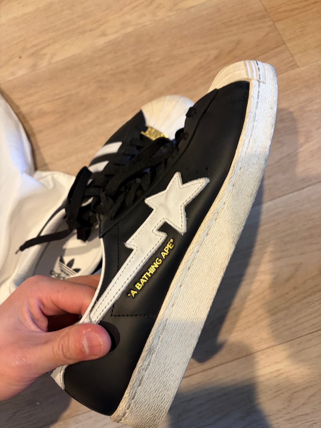 베이프 X 아디다스 슈퍼스타 콜라보 블랙 275 상품이미지3