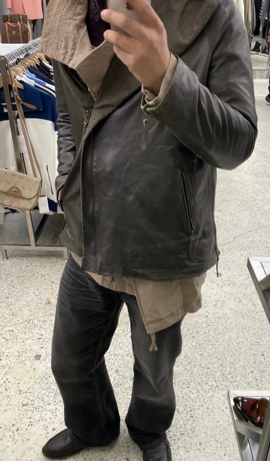 릭오웬스 레더 후드 자켓 상품이미지2