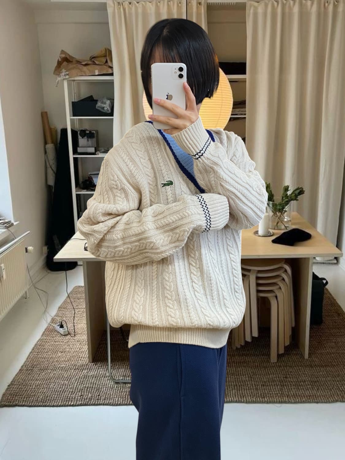 라코스테 브이넥 케이블 니트 (Man L) AA0978 상품이미지2