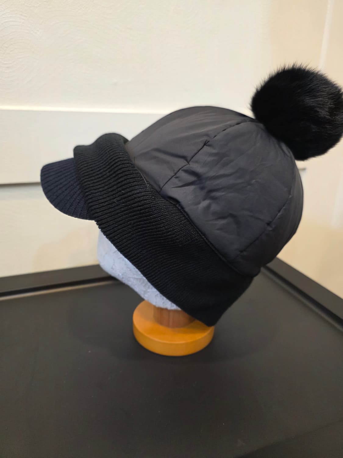 와이드앵글 패딩믹스 폼폼 캡 모자 상품이미지5