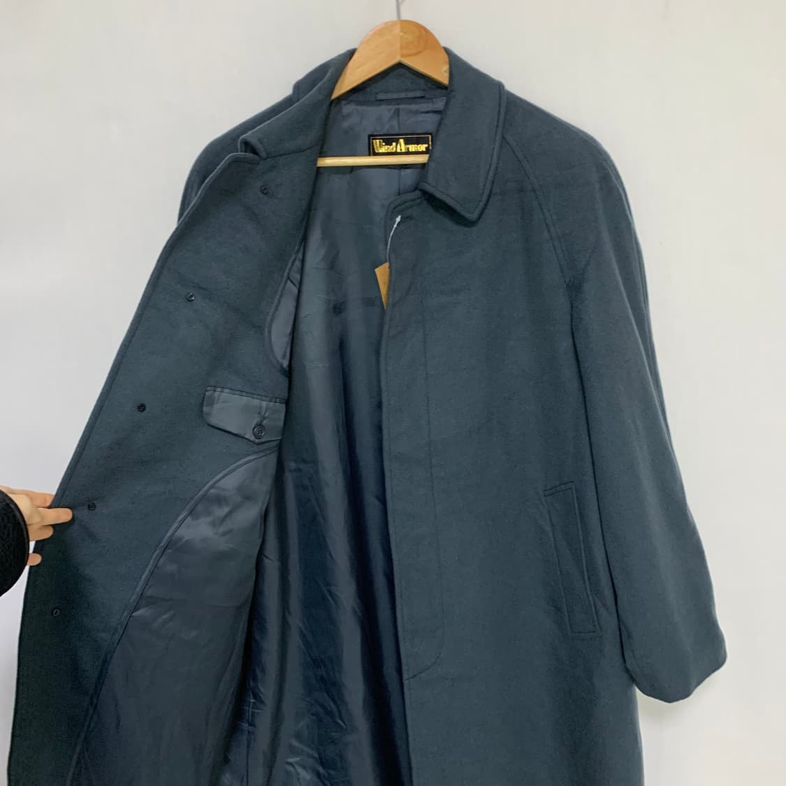 Wind Armor 빈티지 캐시미어 100 코트 블루 그레이 상품이미지8