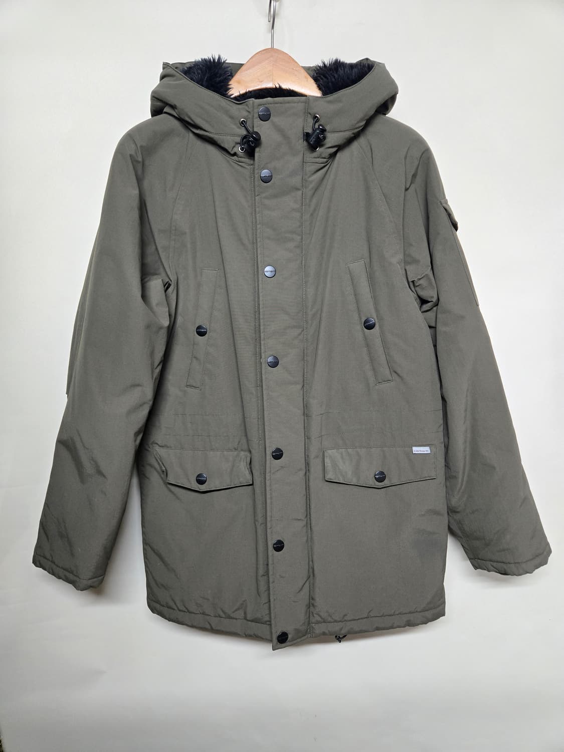 Carhartt 칼하트 카키 야상 자켓 XS 모자 퍼X 상품이미지1
