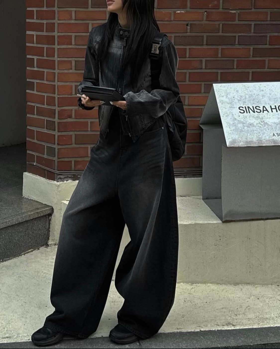 트리밍버드 Front Yoke Denim Pants-블랙 상품이미지1