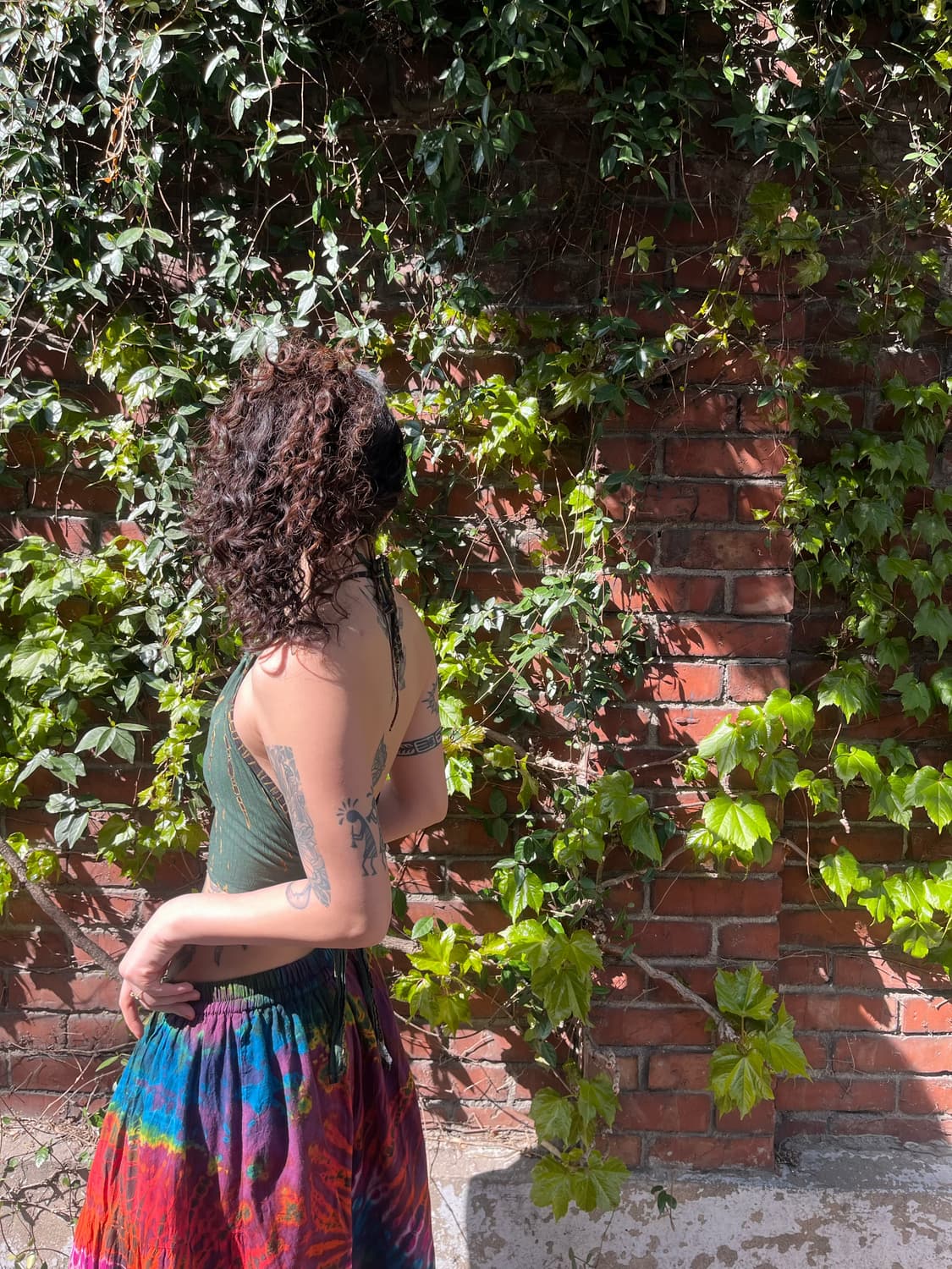 카키 그린 타이다이 홀터넥 상품이미지5