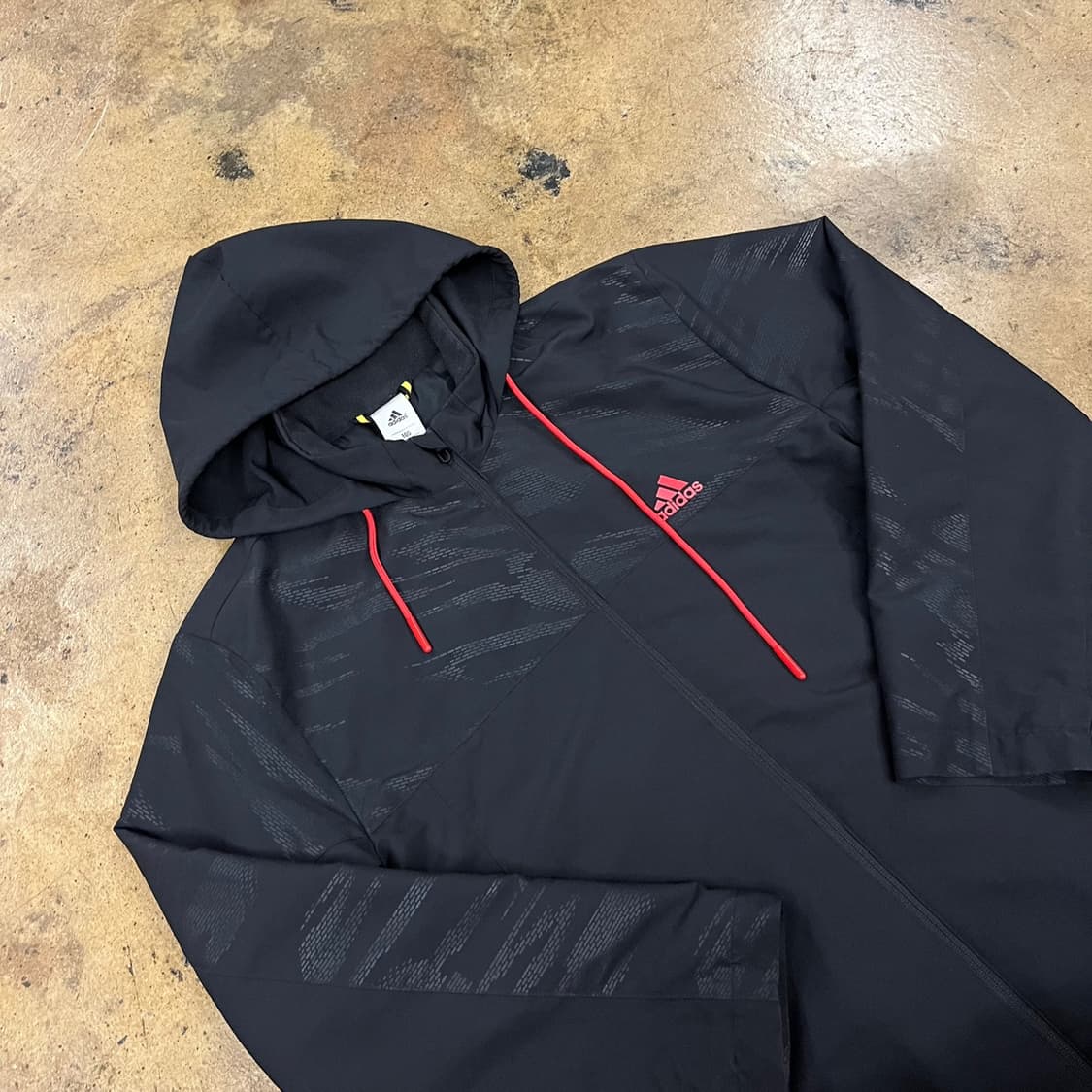 [정품/105] 아디다스 블랙 후드 바람막이 자켓 b17 상품이미지1