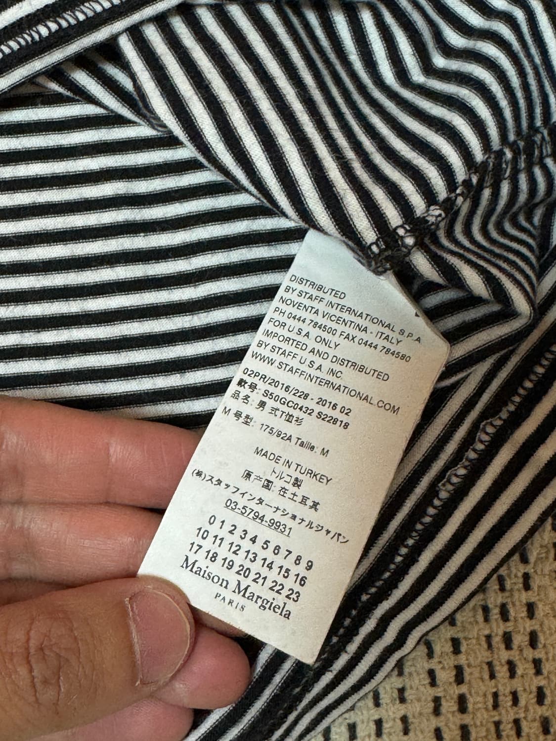 마르지엘라 스티치 스트라이프 티셔츠 상품이미지2