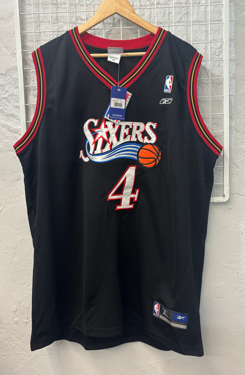 NBA 필라델피아 식서스 블랙 슬리브리스 유니폼 XL 상품이미지1