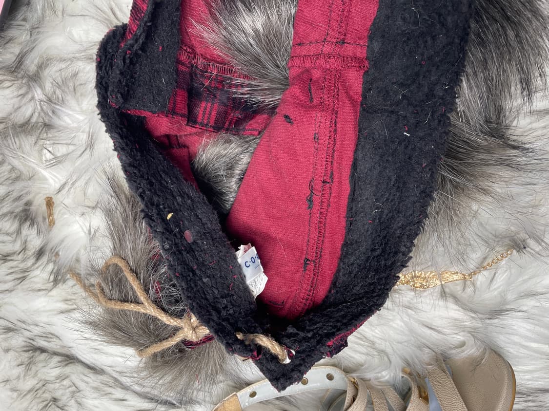 빈티지 Colza 레드 체크 커스텀 퍼팬츠 펑크 상품이미지5