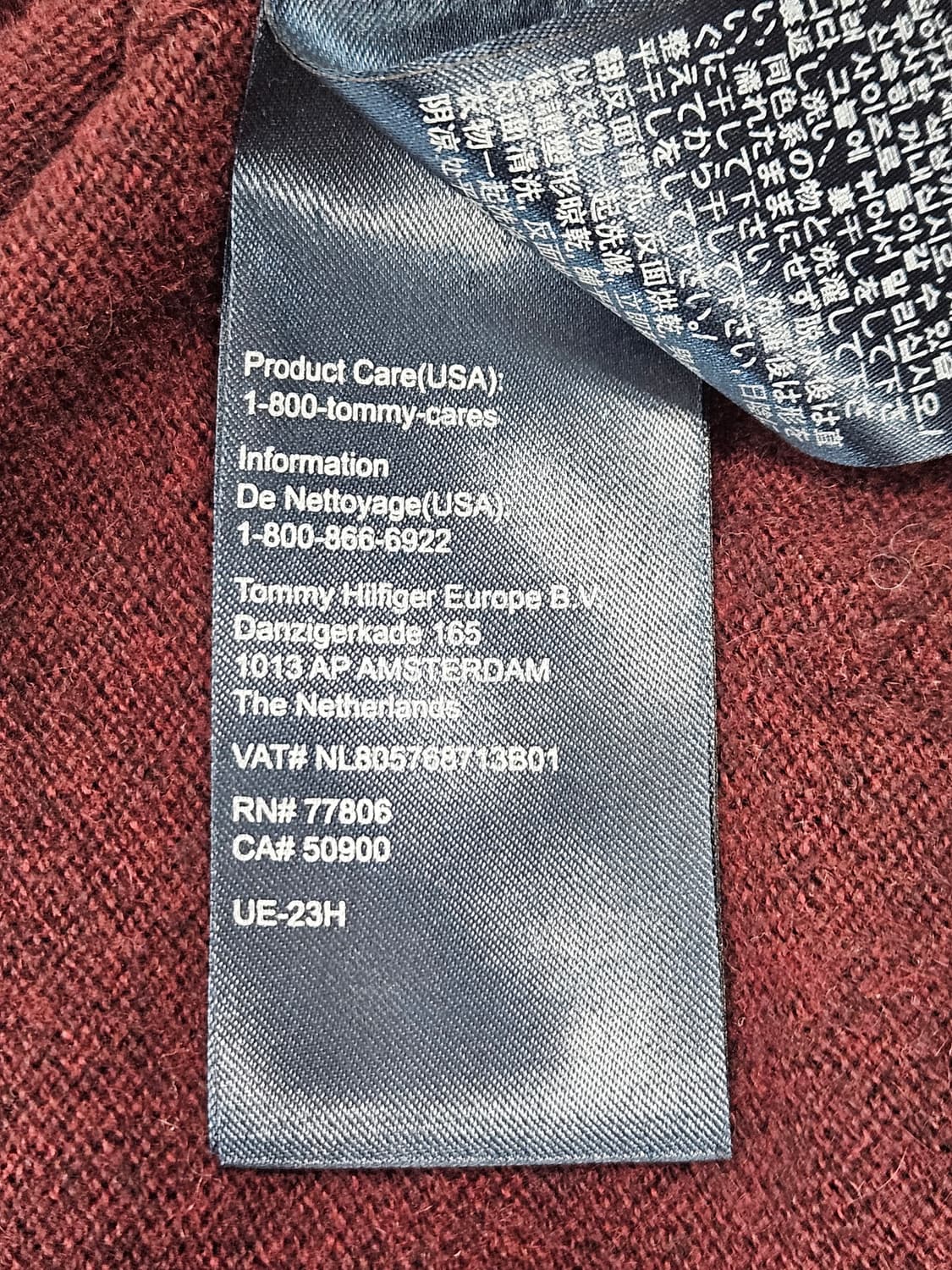 타미힐피거(Tommy Hilfiger) 캐시미어 혼방 니트 버건디 M 상품이미지5