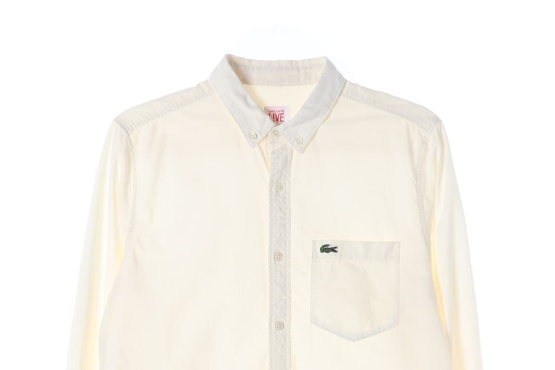 라코스테 라이브 화이트 옥스퍼드 버튼다운 셔츠 M 상품이미지3
