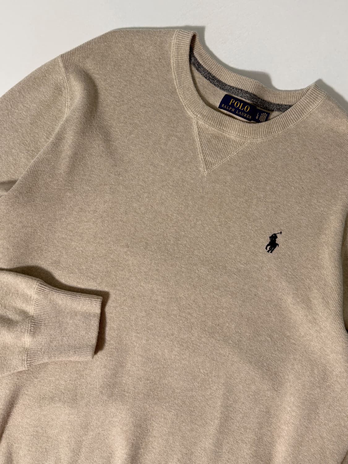 폴로 랄프로렌 루즈핏 신형 코튼 베이지 니트 상품이미지3