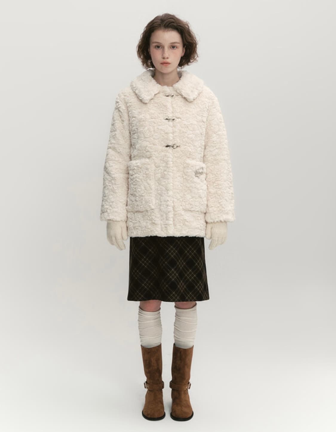 팔렛 소프트 퍼 더플 자켓 아이보리 (새상품) 상품이미지4