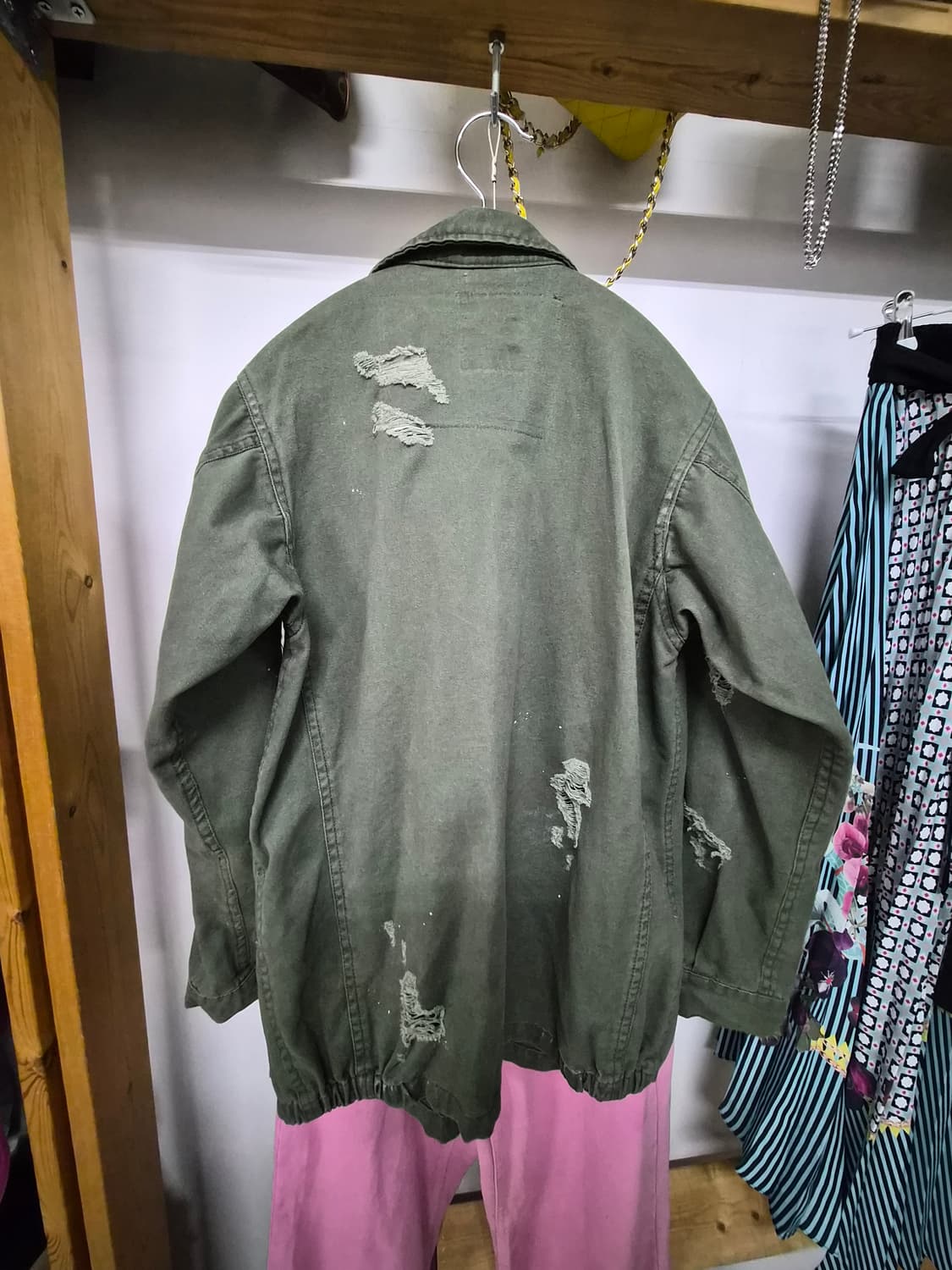 디젤 자수와팬 빈티지 워싱 야상.better 핑크데님 상품이미지6