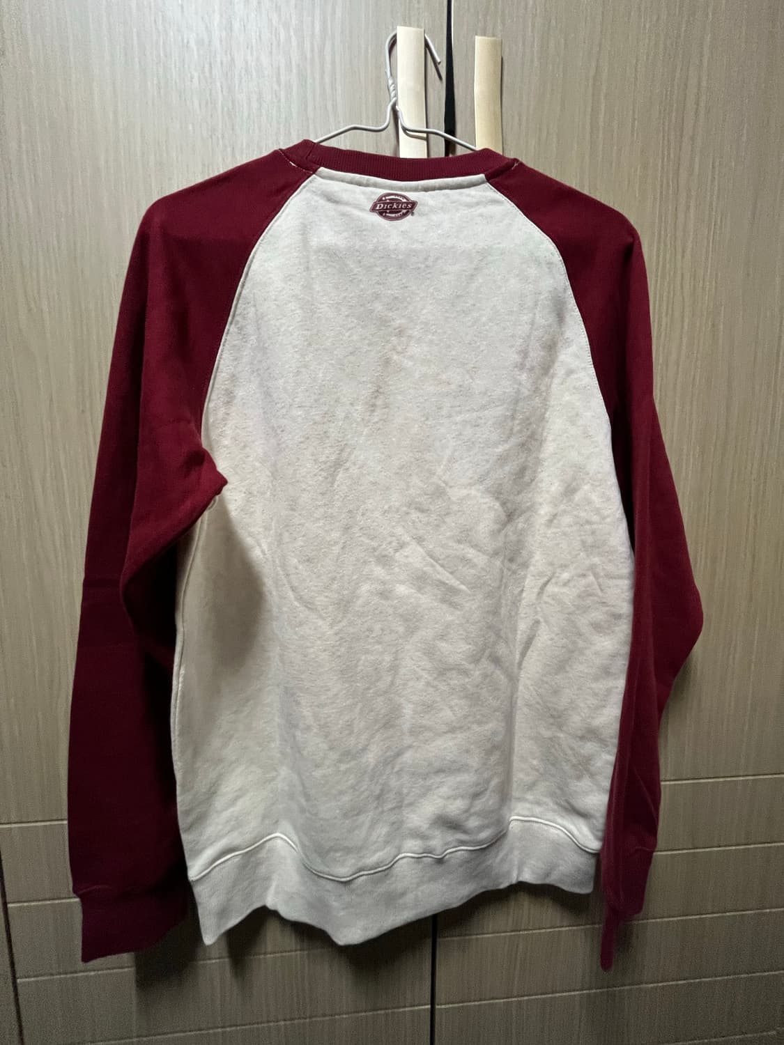 디키즈 빅로고 나그랑 맨투맨 버건디 아이보리 새상품 M 상품이미지9