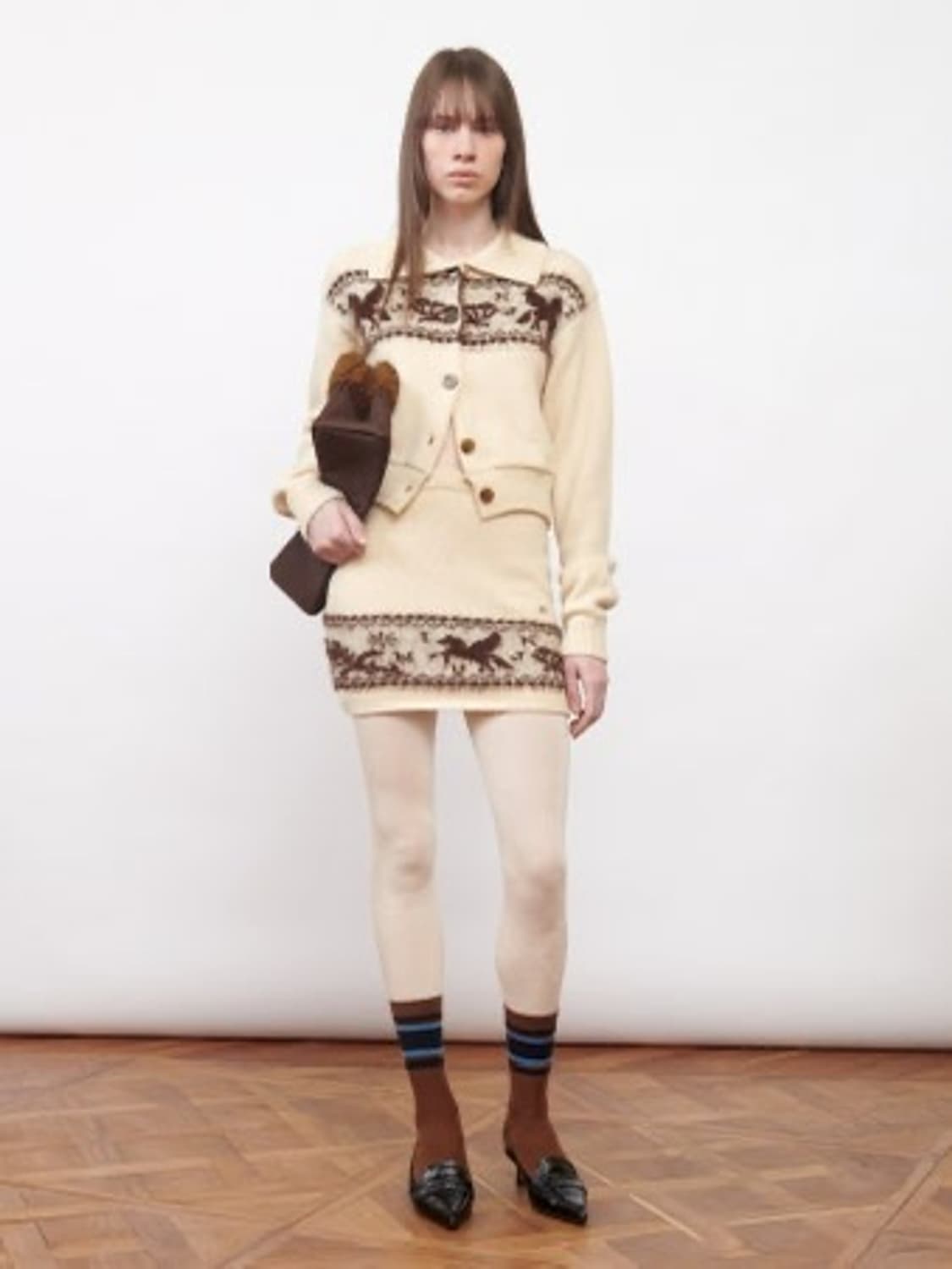 Kijun 닝닝 Nordic Knit Cardigan + Skirt 상품이미지2