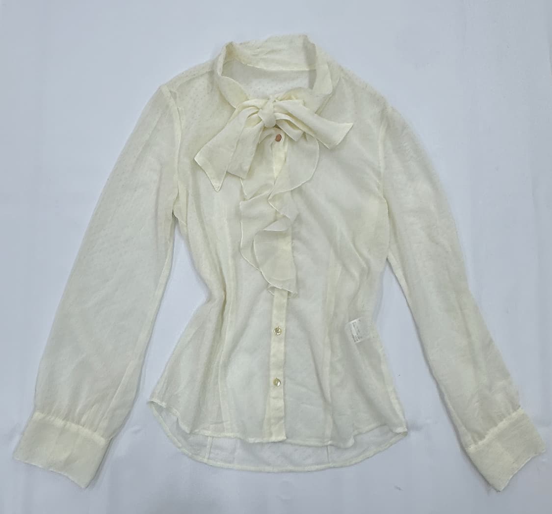 🤍슈슈룬 바닐라깔 도트 코디세트🤍 블라우스 앙고라 롱스커트 지뢰계 상품이미지4