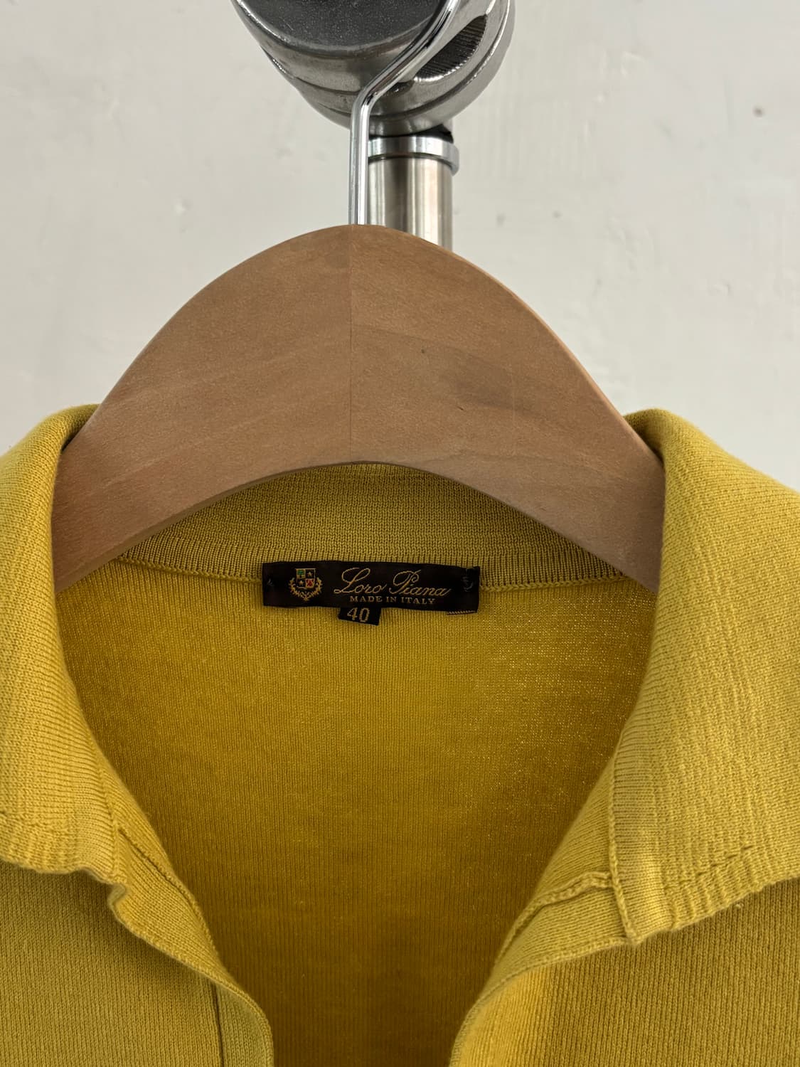 Loro Piana 로로피아나 옐로우 코튼 카라 니트 상품이미지4
