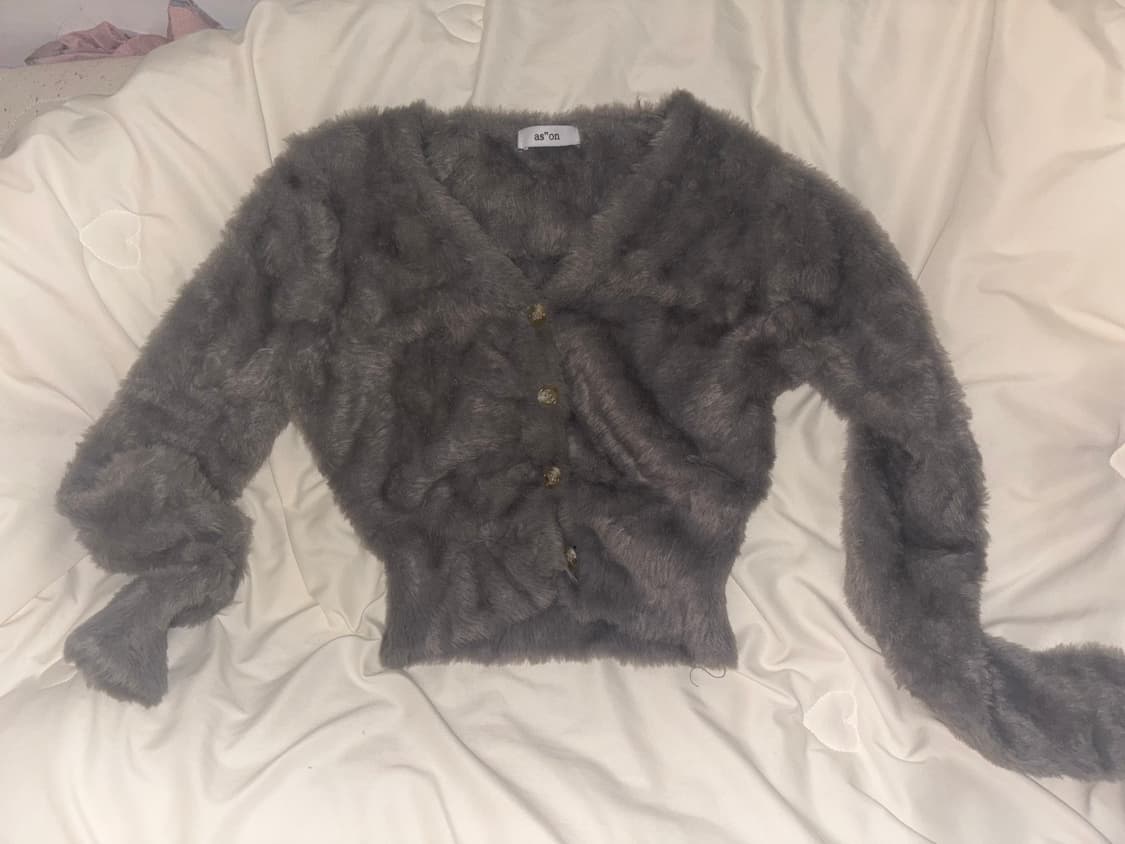 애즈온 퍼가디건 상품이미지1