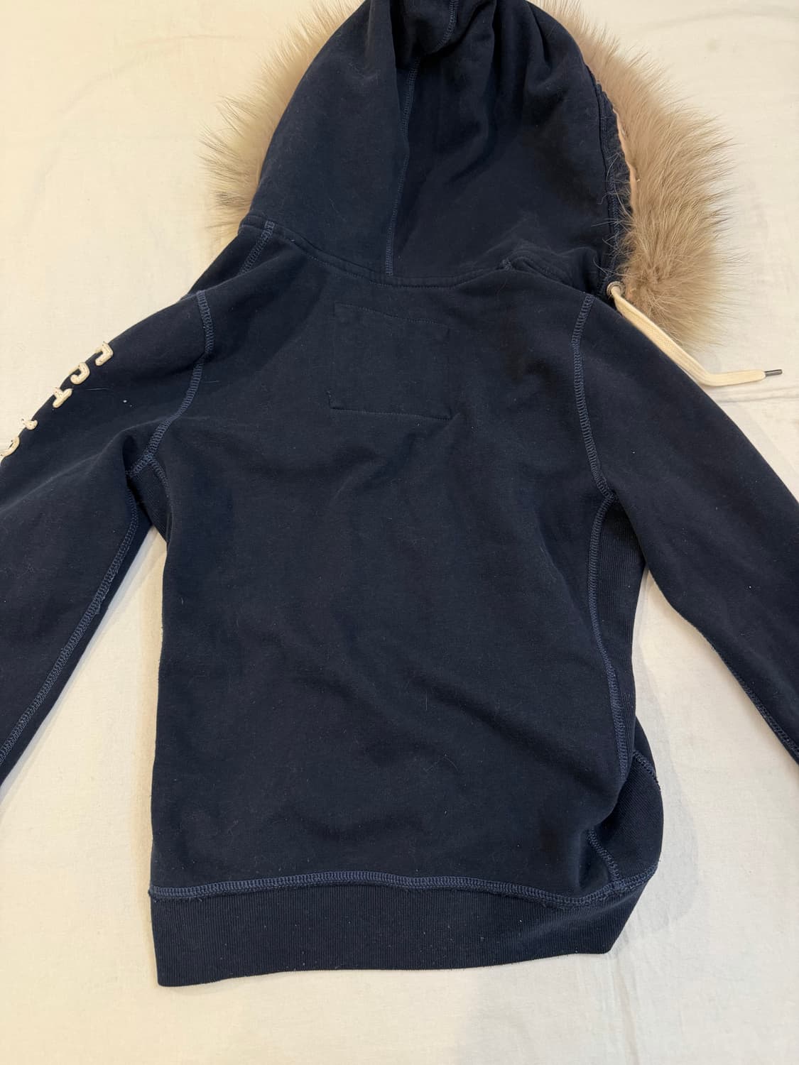 아베크롬비 딱붙핏 울프죠 퍼 후드집업 네이비 상품이미지3