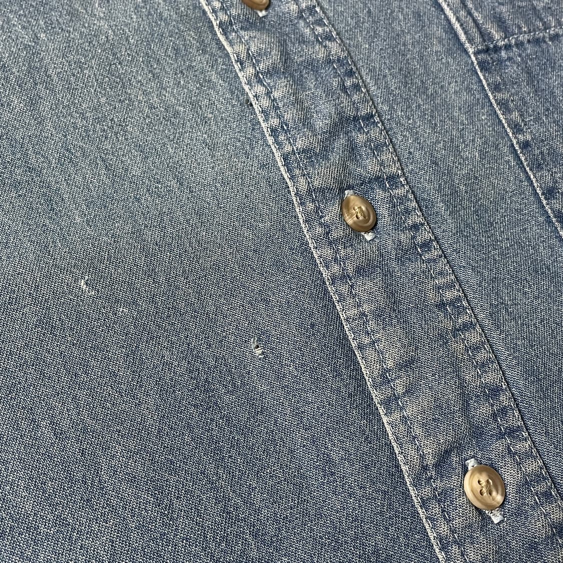 VANHEUSEN 빈티지 코튼 밴드카라 데님 셔츠 A00632 상품이미지4