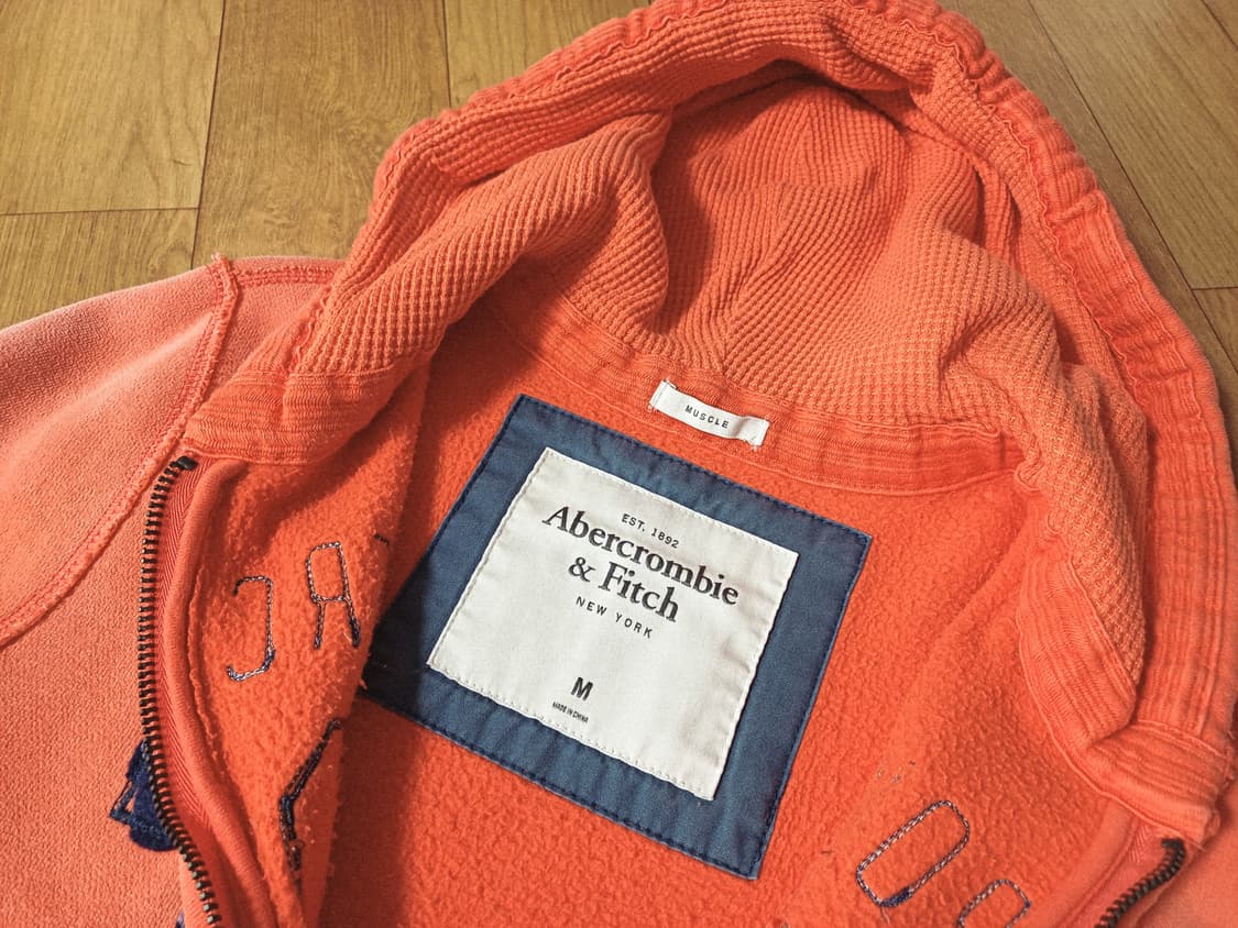 아베크롬비 빈티지 썬페이딩 오렌지 후드집업 상품이미지4