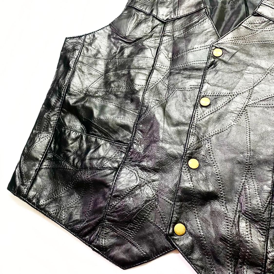 Black Leder - 양가죽 패치워크 레더 베스트 상품이미지2