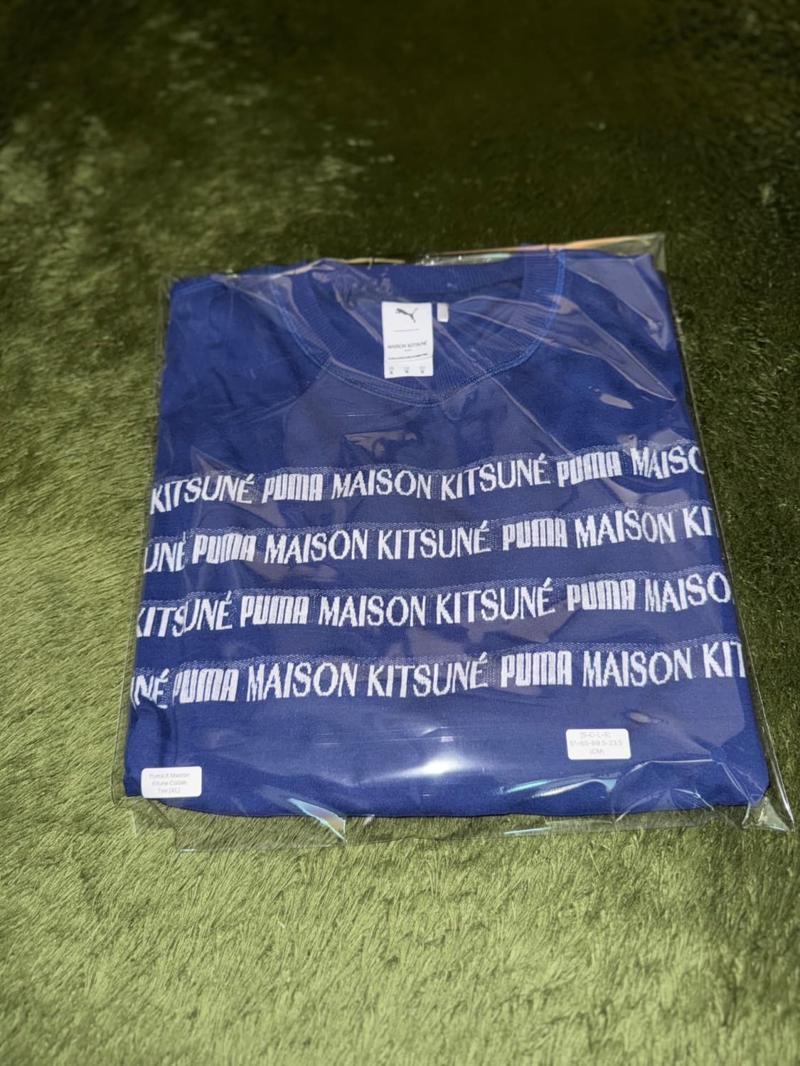 [XL] 푸마 X 메종 키츠네 콜라보 자카드 티셔츠 블루 상품이미지10
