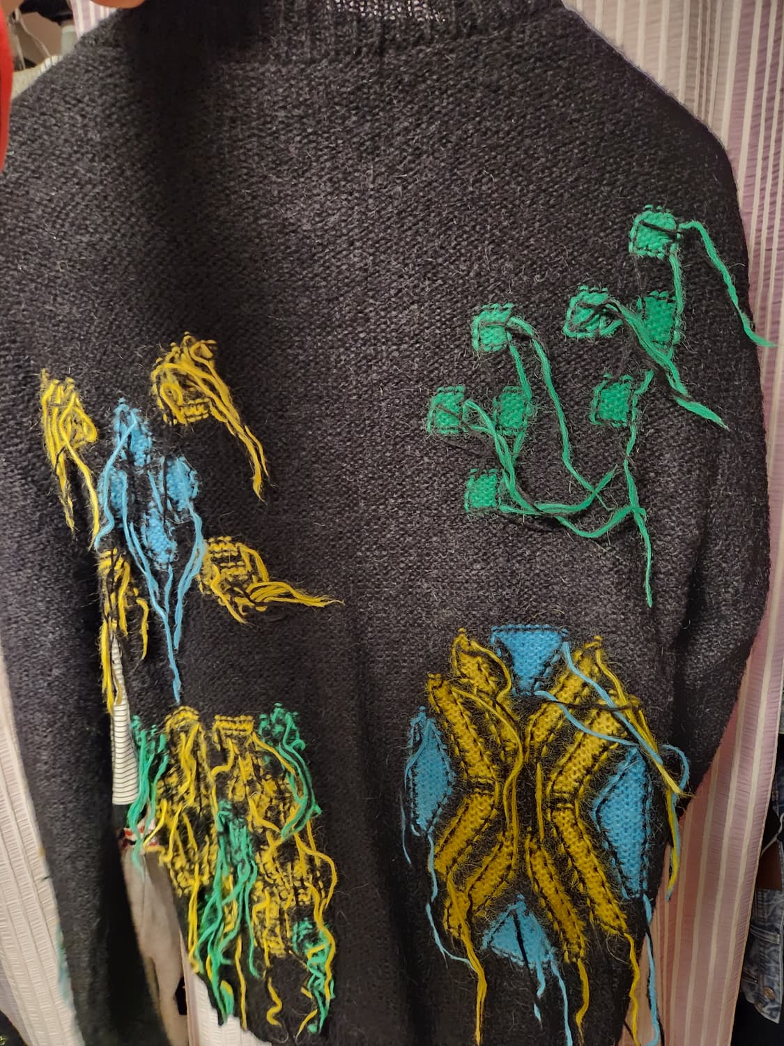 앤더슨벨  마카롱 인타르시아  가디건  블랙 상품이미지3