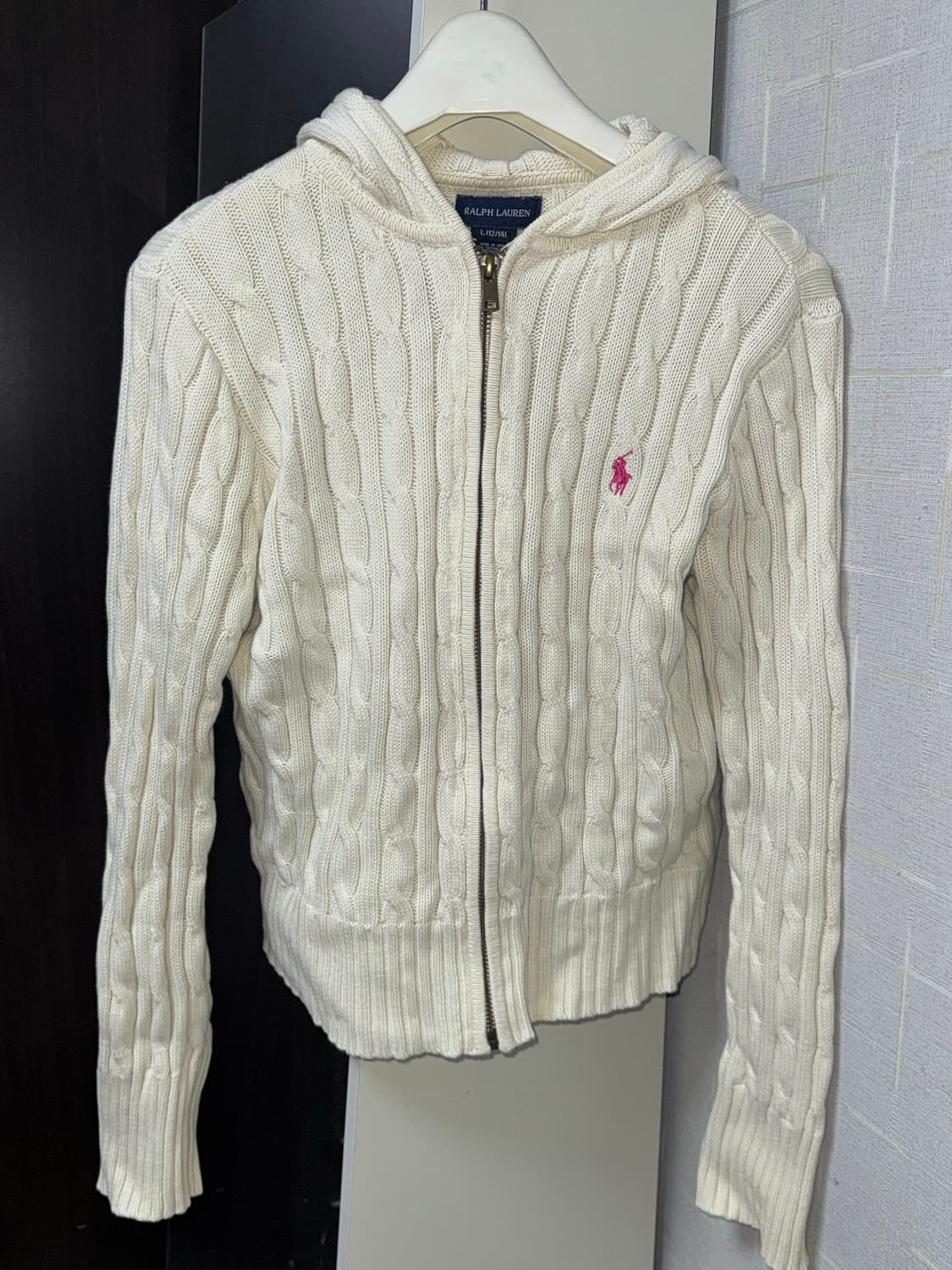 폴로 랄프로렌 니트 후드집업 아이보리 L 상품이미지1