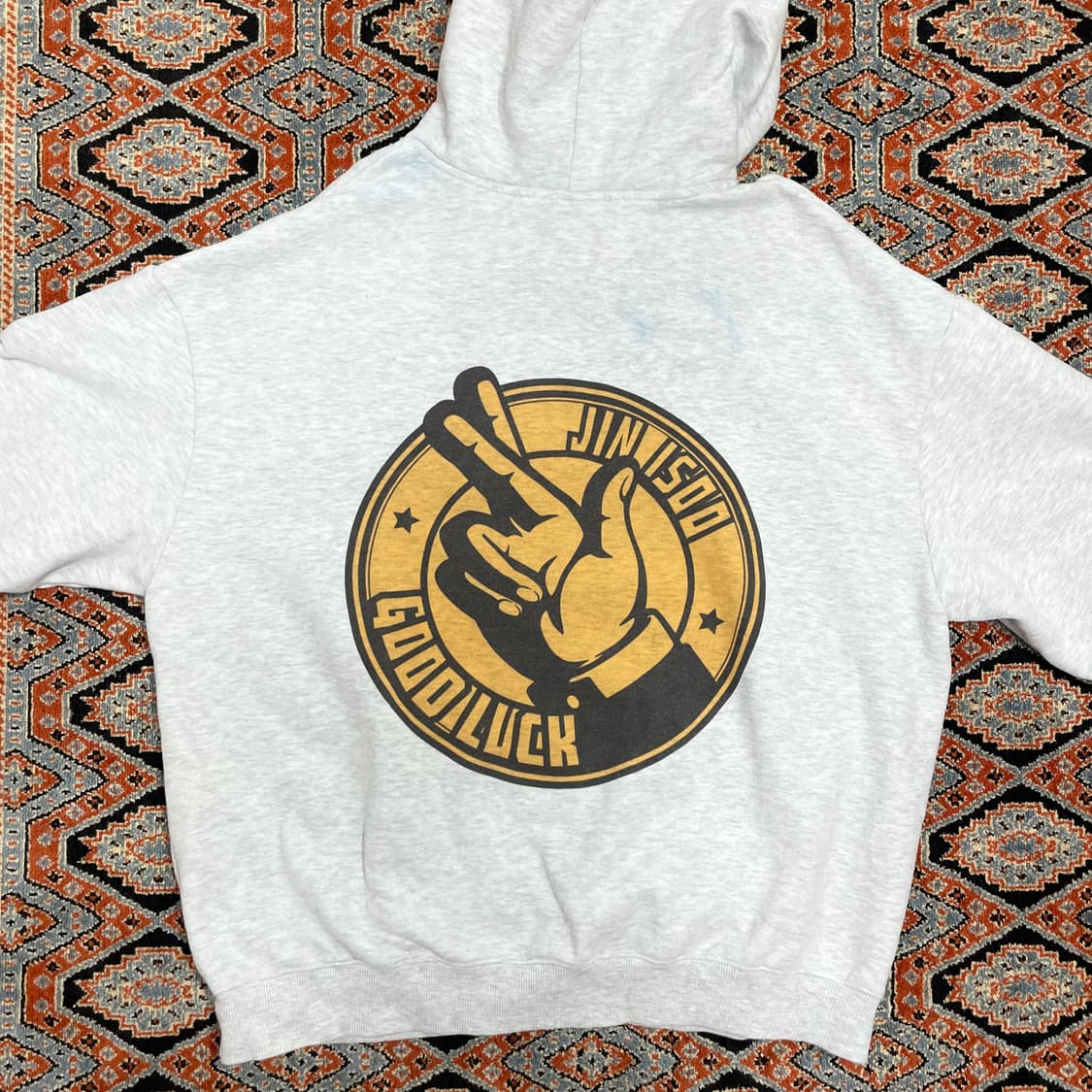 아슬레저랩 라이트그레이 기모 후드티셔츠 남성XL 상품이미지4