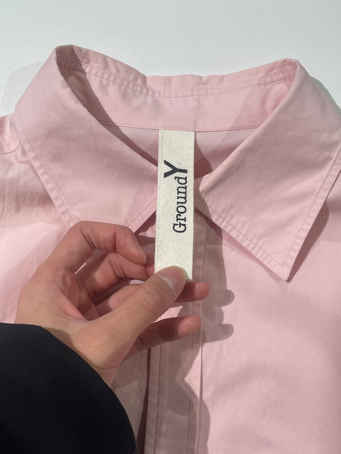 요지 야마모토 ground y 핑크 요크 버튼 원 포켓 코튼 셔츠 상품이미지7