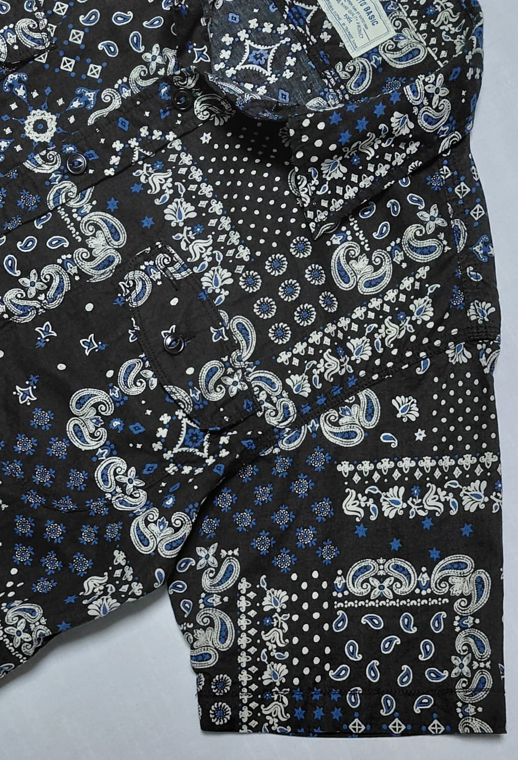 [M] KATO' BASIC 카토 베이직 반다나 패치워크 패턴 반팔 셔츠 상품이미지3