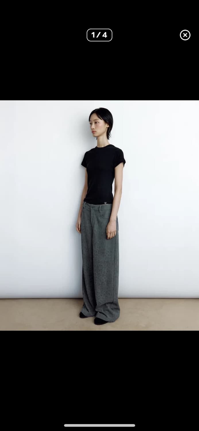 러프넥 레오파드 와이드 팬츠 상품이미지1